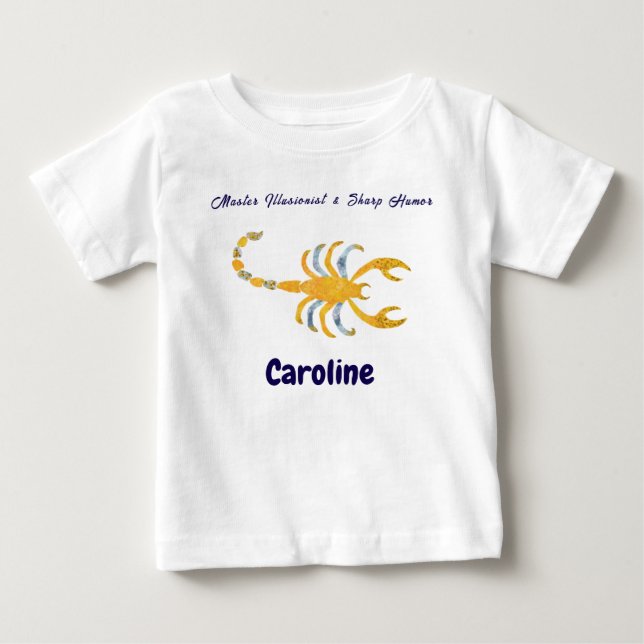 Personalized Scorpio “Master Illusionist” Toddler  Baby T-shirt (Vorderseite)