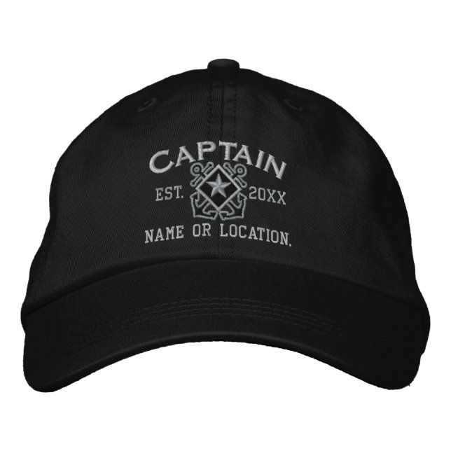 Personalized Sea Captain Nautical Star Embroidery Bestickte Kappe (Vorderseite)