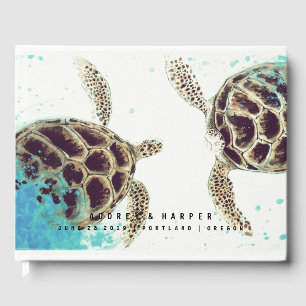 © Personalized Sea Turtle Love Mariage livre d'or