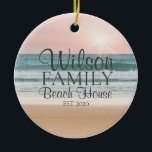 Personalized Seaside Beach House Keramik Ornament<br><div class="desc">This Personalized Beach house ornament is the perfect gift for your seaside loving friends and family.</div>
