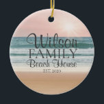 Personalized Seaside Beach House Keramik Ornament<br><div class="desc">This Personalized Beach house ornament is the perfect gift for your seaside loving friends and family.</div>