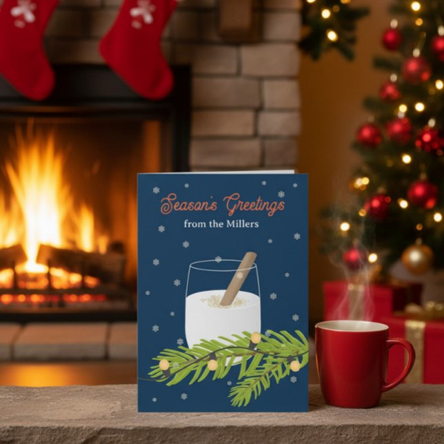 Personalized Season’s Greetings Card with Eggnog Einladung (Von Creator hochgeladen)