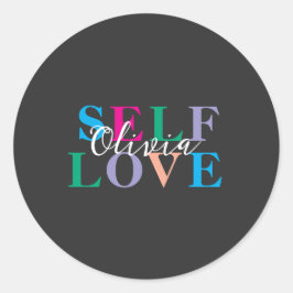 Personalized Self love  Runder Aufkleber