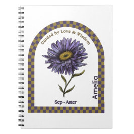 Personalized September Birth Month Flower Notebook Notizblock
