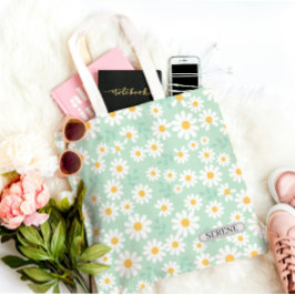 Personalized Serene Daisy Floral Tasche