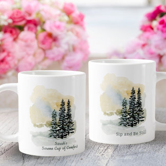 Personalized Serene Sip & Be Still Mug | Watercolo Jumbo-Tasse