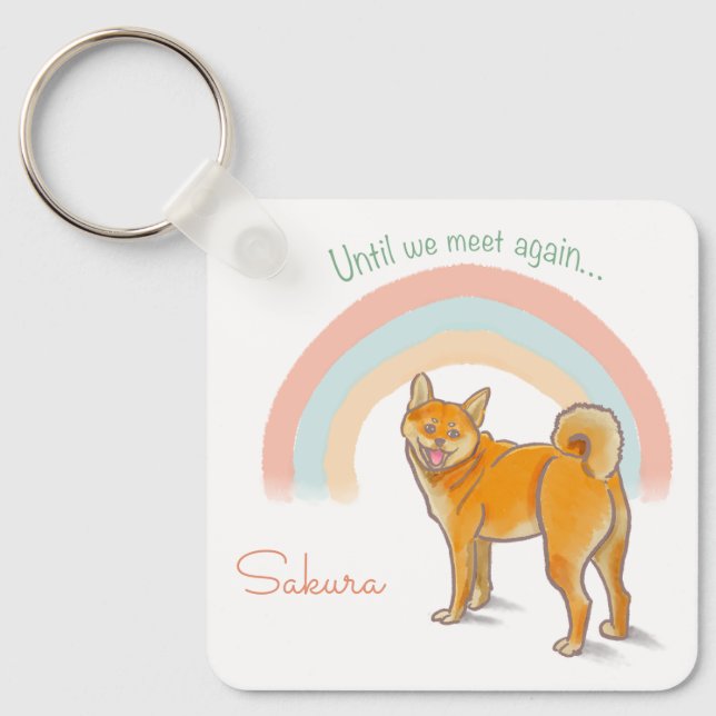 Personalized Shiba Inu Keychain – Name & Photo Schlüsselanhänger (Vorderseite)