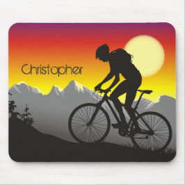 Personalized Silhouette Mountin Bike Mousepad