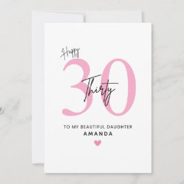 Personalized Simple Daughter 30th Birthday Card Karte
