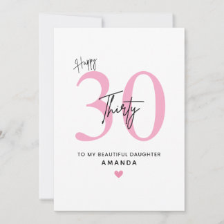 Personalized Simple Daughter 30th Birthday Card Karte