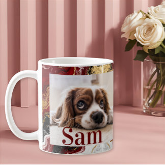 Personalized simple dog Photo and name keepsake Kaffeetasse