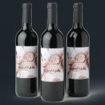 personalized simple monogram name first christmas  weinetikett<br><div class="desc">design</div>