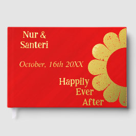 Personalized Simply Elegant Red Glamour Gästebuch
