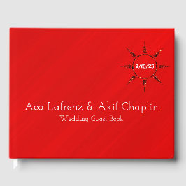 Personalized Simply Elegant Red Glamour Gästebuch