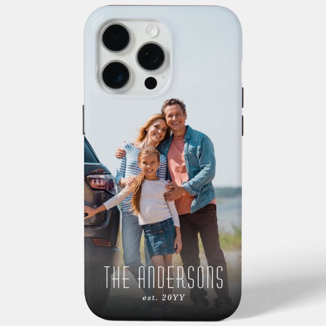 Personalized Single Family Photo & Name Case-Mate iPhone Hülle (Rückseite)
