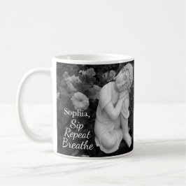 Personalized Sip Breathe Buddha Zen Black White Kaffeetasse