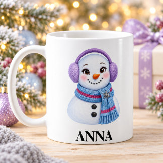 Personalized Sister Christmas Mug Cute Snowgirl Kaffeetasse