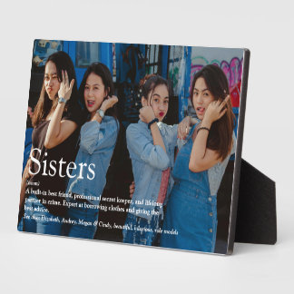 Personalized Sisters Photo Collage Definition Art Fotoplatte