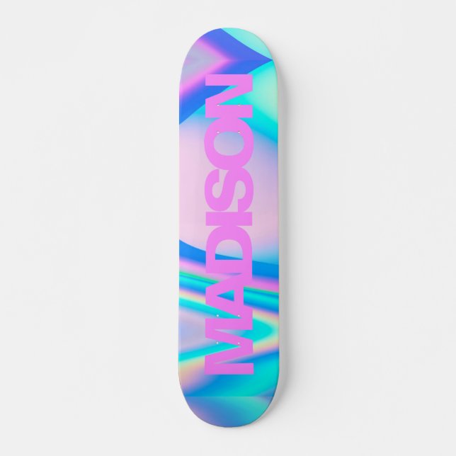 Personalized Skateboard Name Pink Girly Modern (Vorne)