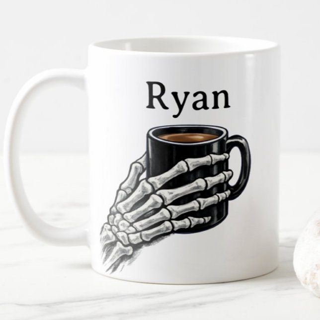 Personalized Skeleton Hand Coffee Mug Gift (Créateur téléchargé)