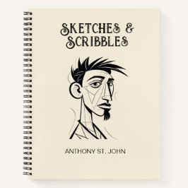 Personalized Sketches and Scribbles Notebook Notizbuch