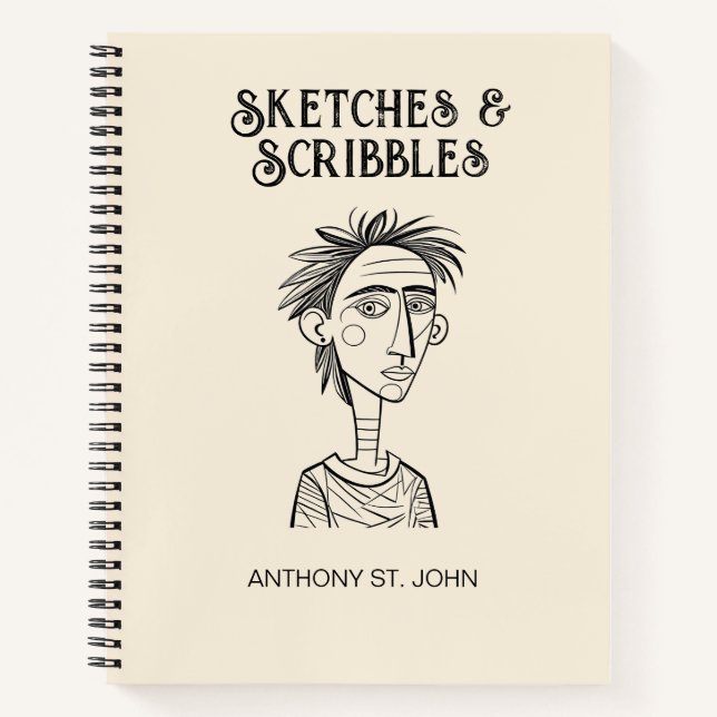 Personalized Sketches and Scribbles Notebook Notizbuch (Vorderseite)