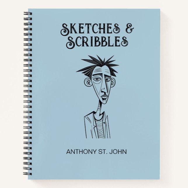 Personalized Sketches and Scribbles Notebook Notizbuch (Vorderseite)