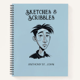 Personalized Sketches and Scribbles Notebook Notizbuch