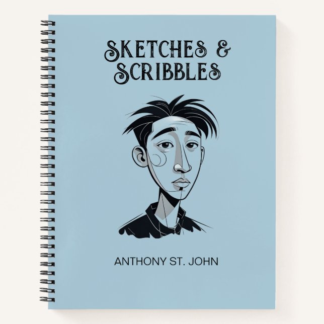 Personalized Sketches and Scribbles Notebook Notizbuch (Vorderseite)
