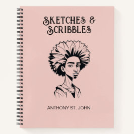 Personalized Sketches and Scribbles Notebook Notizbuch