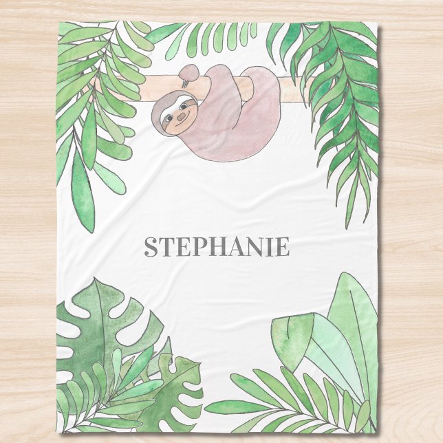 Personalized Sloth Girl Baby Blanket Fleecedecke (Von Creator hochgeladen)