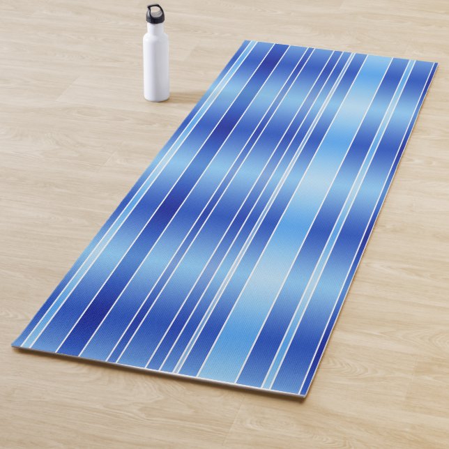 Personalized Slow Wave Blue Striped Yoga Mat Yogamatte (Beispiel)