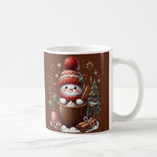 Personalized Snowman Mug - Custom Name Gift Kaffeetasse (Rechts)