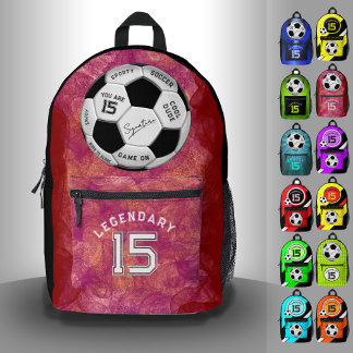 Personalized Soccer Ball Birthday  | Age Name Text Bedruckter Rucksack