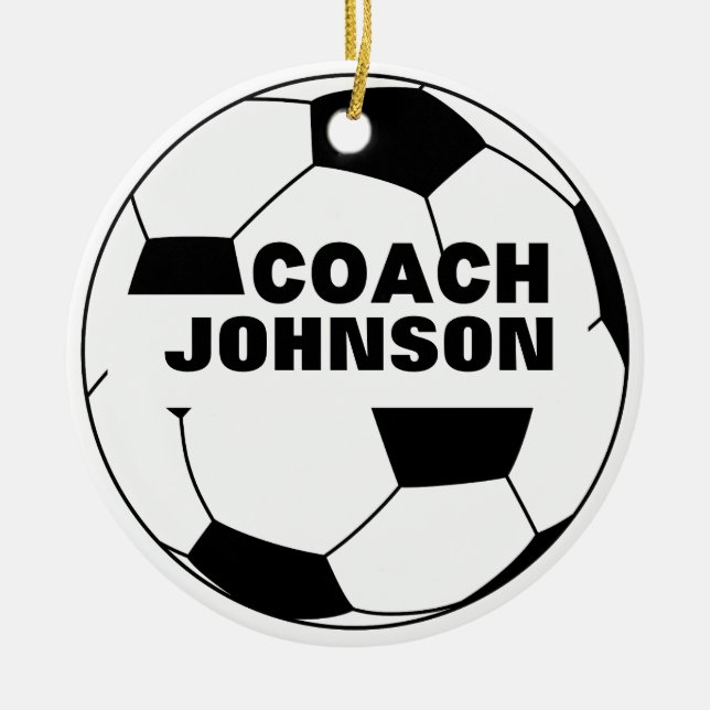 Personalized Soccer Ball Coach Ornament (Vorne)