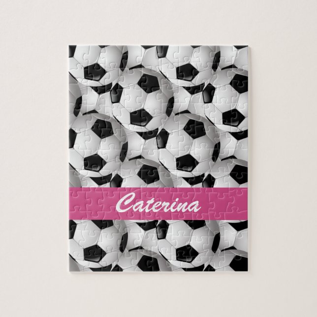 Personalized Soccer Ball Pattern Pink (Vertikal)