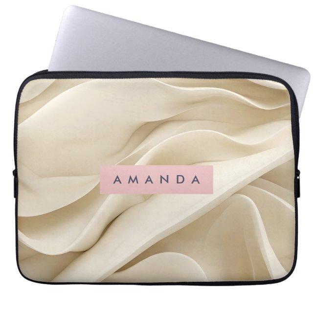 Personalized Soft Cream Abstract Minimal Flow  Laptopschutzhülle (Vorderseite)