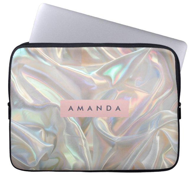Personalized Soft Iridescent Pearl Shimmer Laptopschutzhülle (Vorderseite)