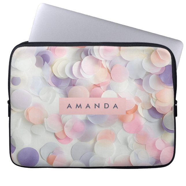 Personalized Soft Pastel Confetti Design Laptopschutzhülle (Vorderseite)