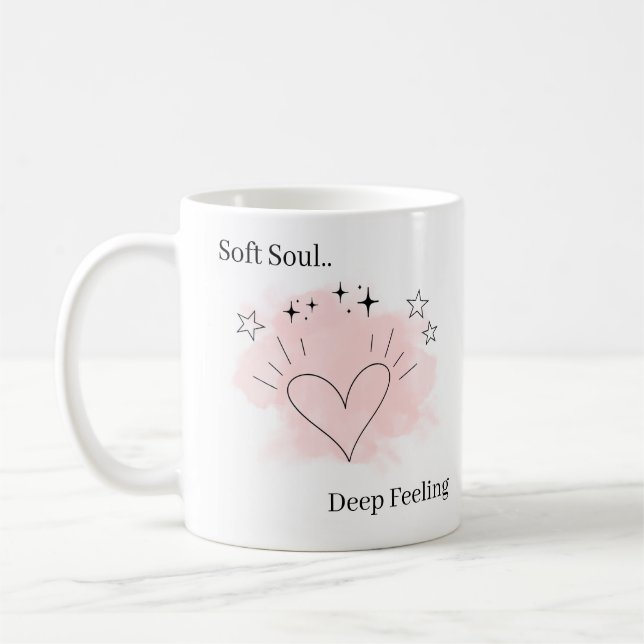 Personalized Soft Soul Ceramic Coffee Mug (Gauche)