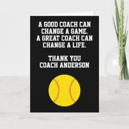 Personalized Softball Coach From Team Players Karte