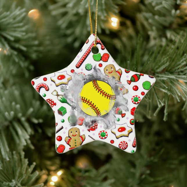 Personalized Softball Collectible Keramik Ornament (Baum)