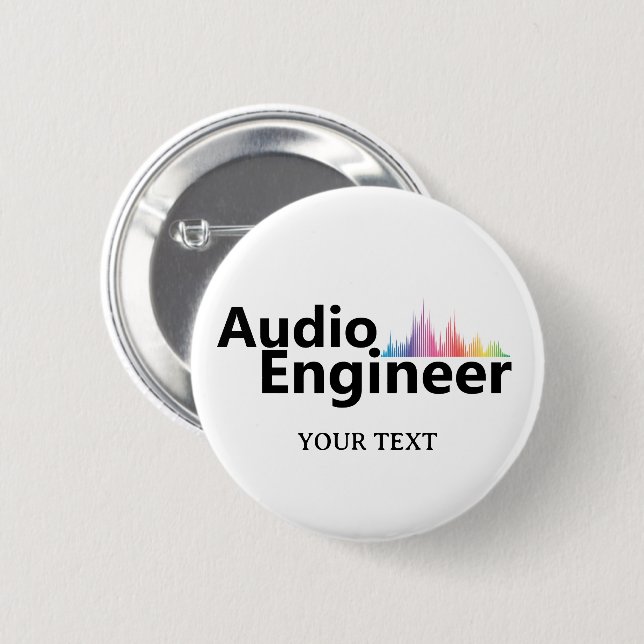 Personalized Sound Engineer Audio Engineering Button (Vorne & Hinten)