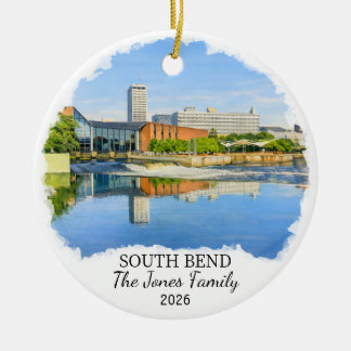 Personalized South Bend Ornament, Custom Indiana Keramik Ornament