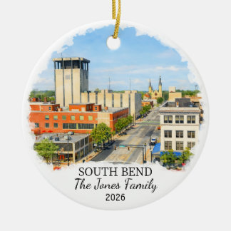 Personalized South Bend Ornament, Custom Indiana Keramik Ornament