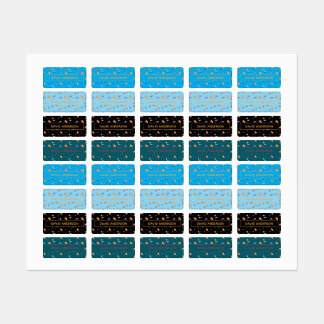 Personalized Space Name Labels neutral Set Etiketten