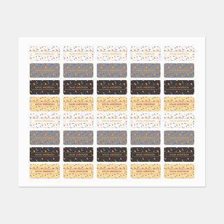 Personalized Space Name Labels neutral Set Etiketten