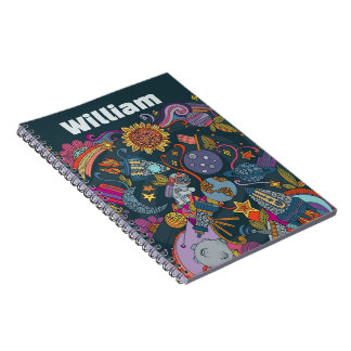 Personalized Space Name Poster for Kids  Notizblock