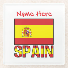 Personalized Spain Flag Heritage Design Glasuntersetzer