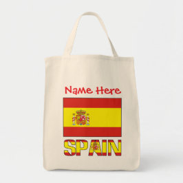 Personalized Spain Flag Tragetasche